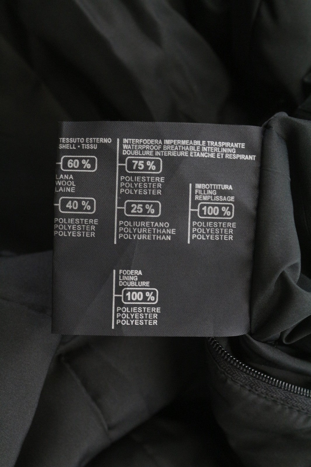 TUCANO URBANO New Carmen moteriškas paltas IT40 juodas vilnonis motociklų stiliaus vieneilis 