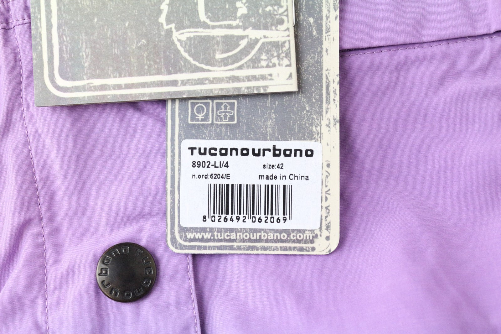 TUCANO URBANO Demetra moteriška striukė IT42 violetinė medvilnės mišinio neperpučiama 