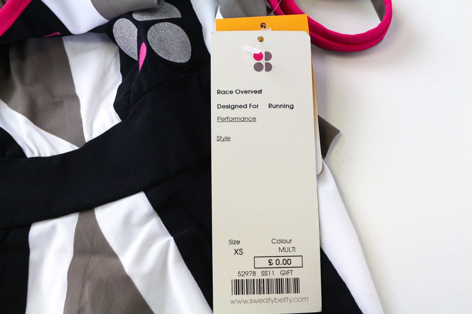 SWEATY BETTY Race Overvest moteriški marškinėliai XS dydžio pilkai rožiniai sportiniai drabužiai be rankovių