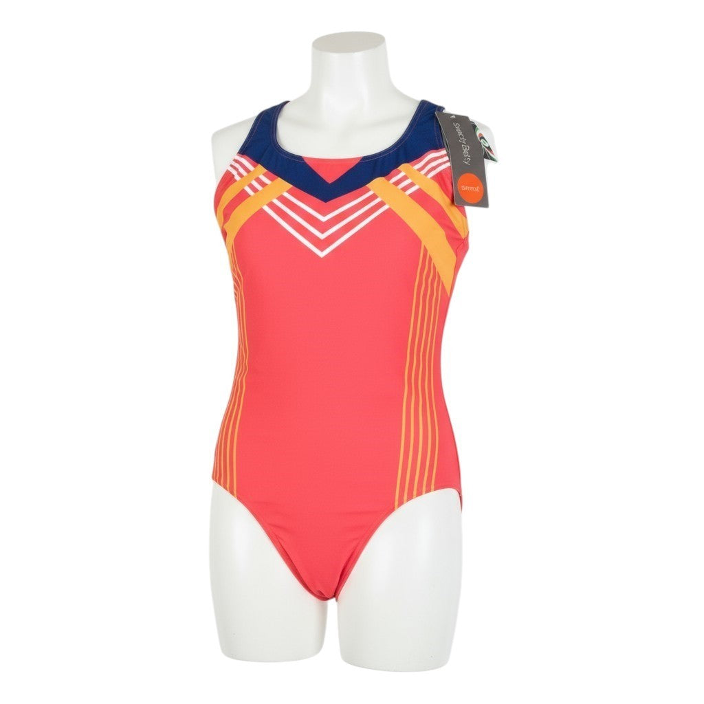 SWEATY BETTY Medalist moteriškas maudymosi kostiumėlis su žema nugara ir detalėmis, rožinis 