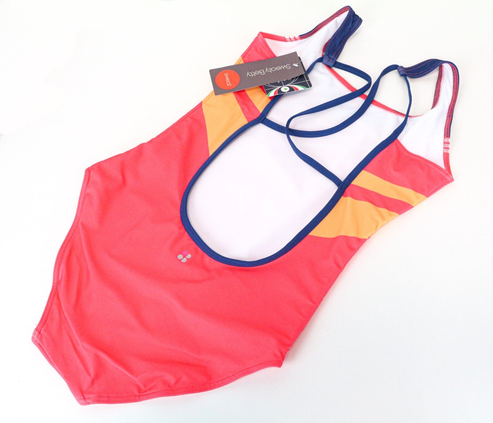 SWEATY BETTY Medalist moteriškas maudymosi kostiumėlis su žema nugara ir detalėmis, rožinis 