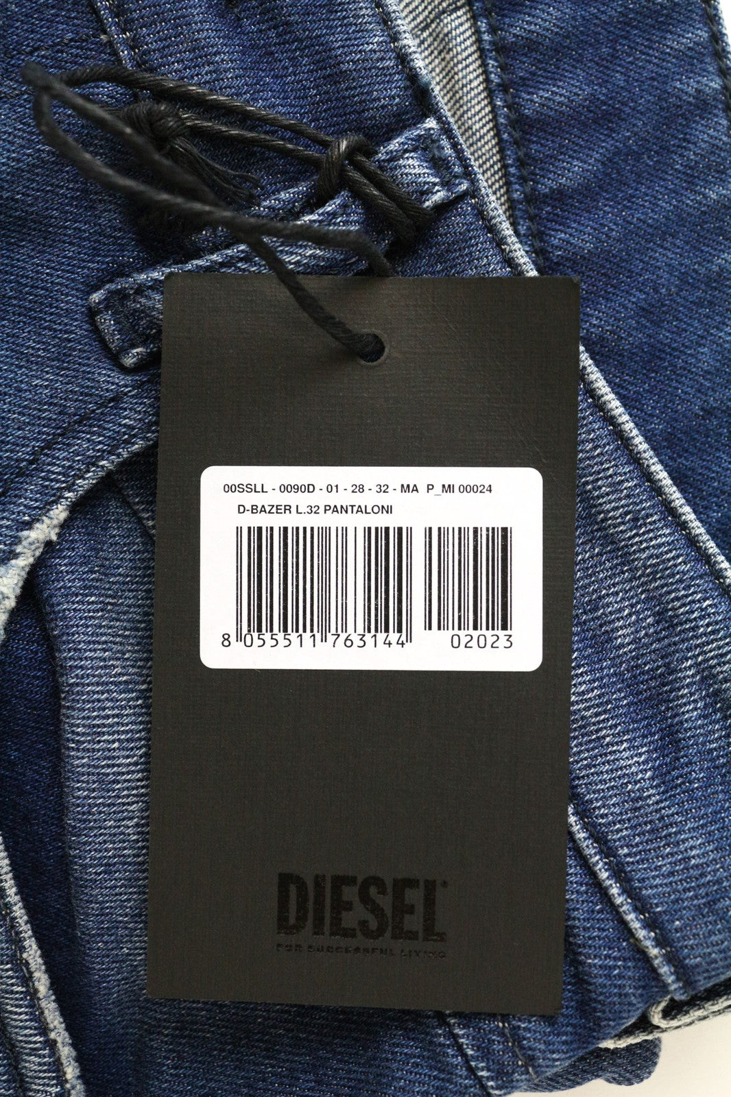 DIESEL D-Bazer 0090D Men's Jeans W28/L32 Tapered Blue Cotton Stretch Denim