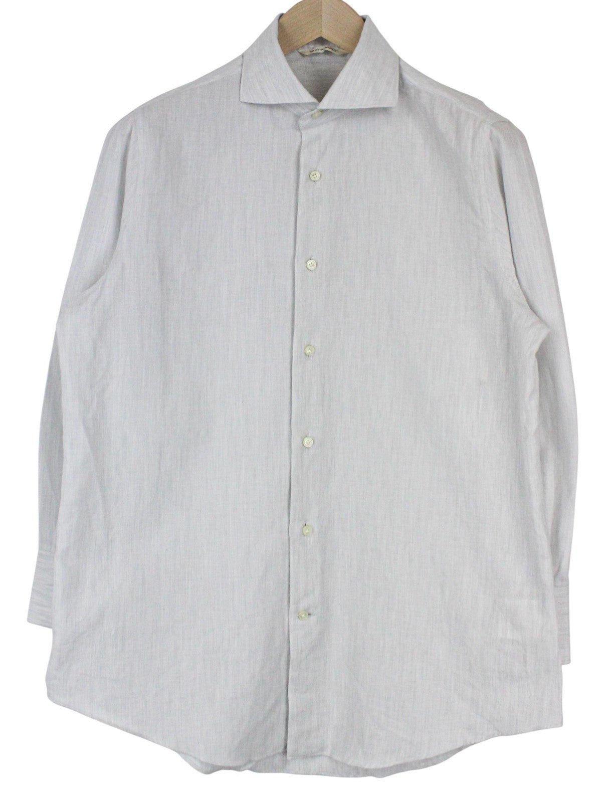 SUITSUPPLY Men's Formal Shirt ~S Light Grey Slim Twill Pure Cotton Classic