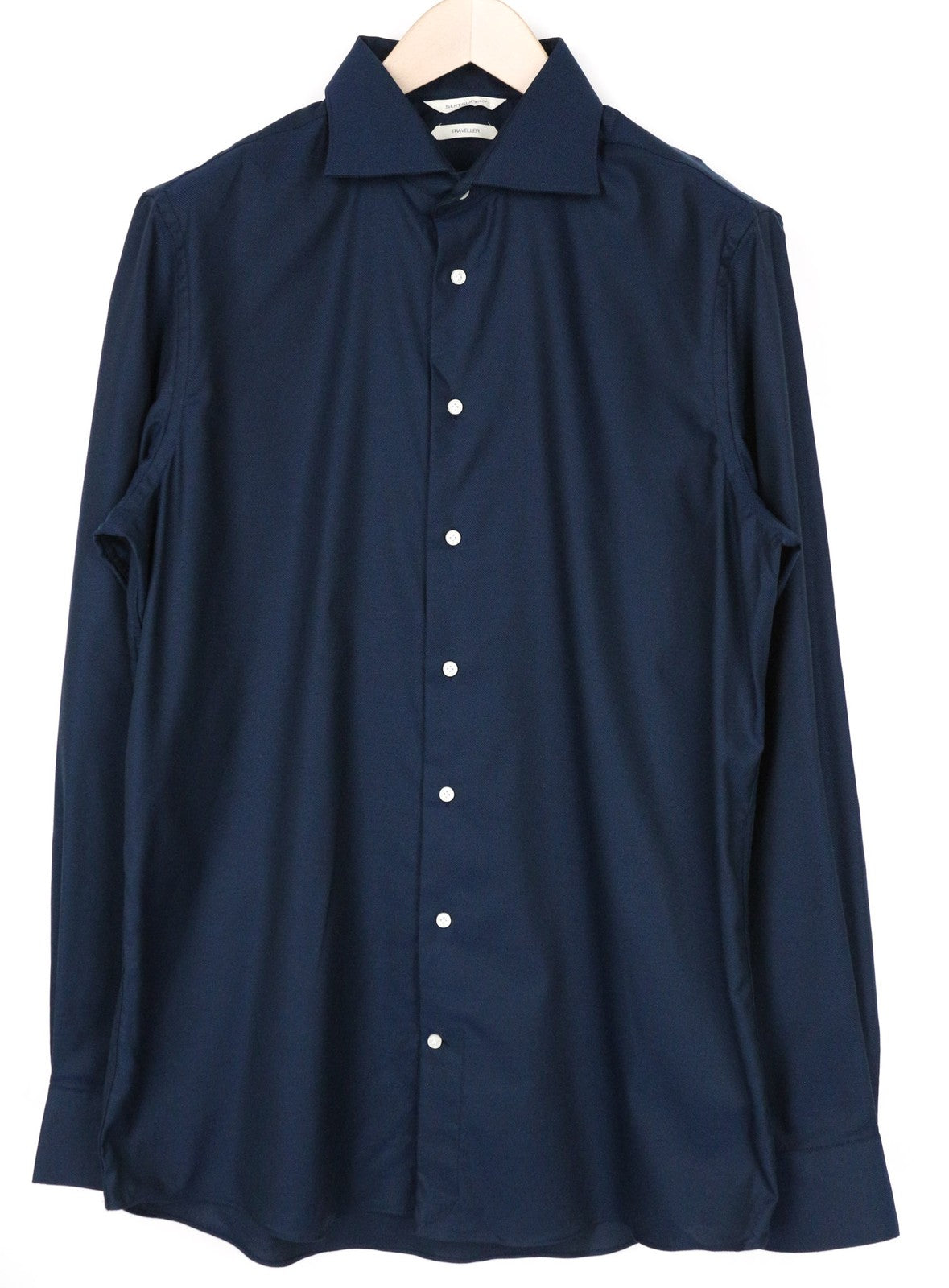 SUITSUPPLY vyriški formalūs marškinėliai, 43 l, tamsiai mėlyni melanžo spalvos, ypač ploni, keliautojams 