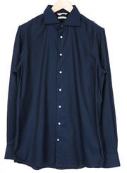 SUITSUPPLY vyriški formalūs marškinėliai, 43 l, tamsiai mėlyni melanžo spalvos, ypač ploni, keliautojams 