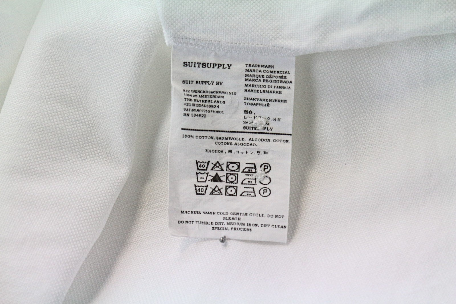 SUITSUPPLY Men's Formal Shirt ~2XS White Extra Slim Pure Cotton Classic