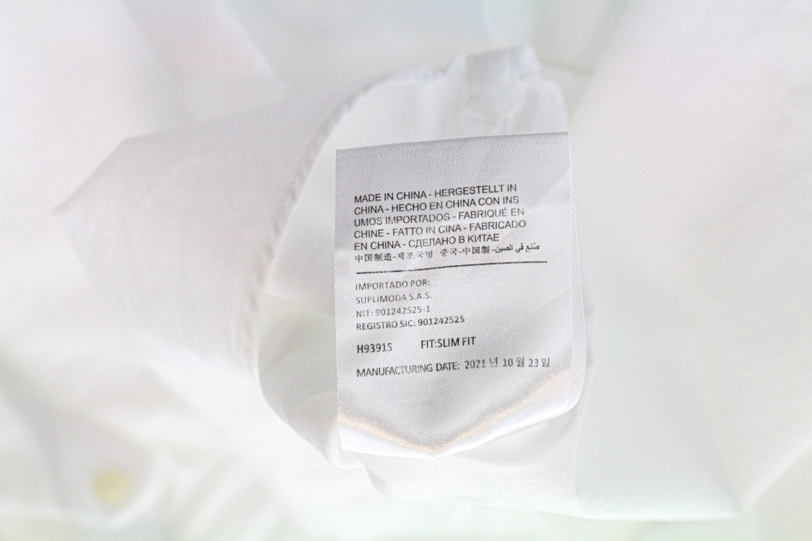 SUITSUPPLY Men's Formal Shirt 39/15 1/2 White Slim Egyptian Cotton Cuff