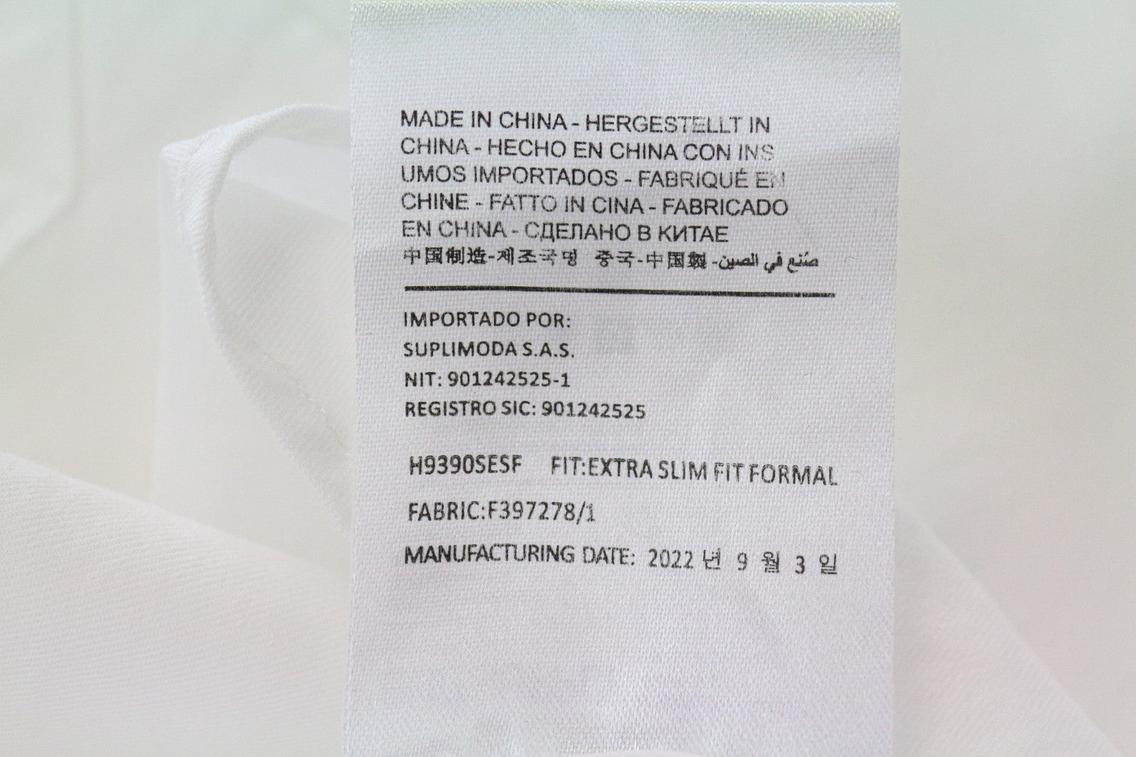 SUITSUPPLY vyriški formalūs marškinėliai, 39L/15 1/2L, balti, ypač ploni, egiptietiškos medvilnės 