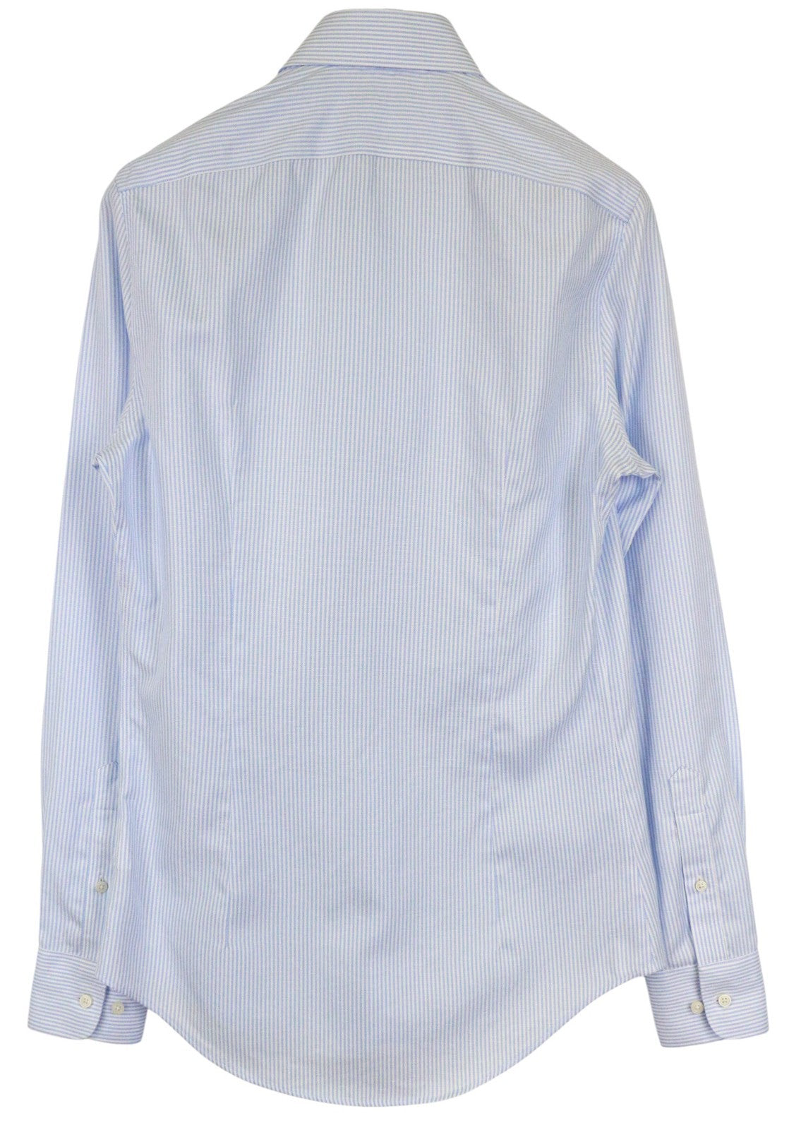 SUITSUPPLY vyriški formalūs marškinėliai, 38L/15L, mėlyni dryžuoti, ypač ploni, grynos medvilnės 