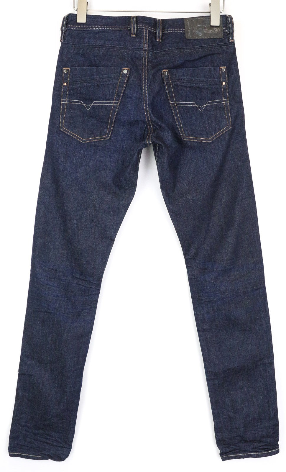 DIESEL Krayver 0823K Men's Slim Carrot Jeans W28/L34 Blue Pure Cotton Denim