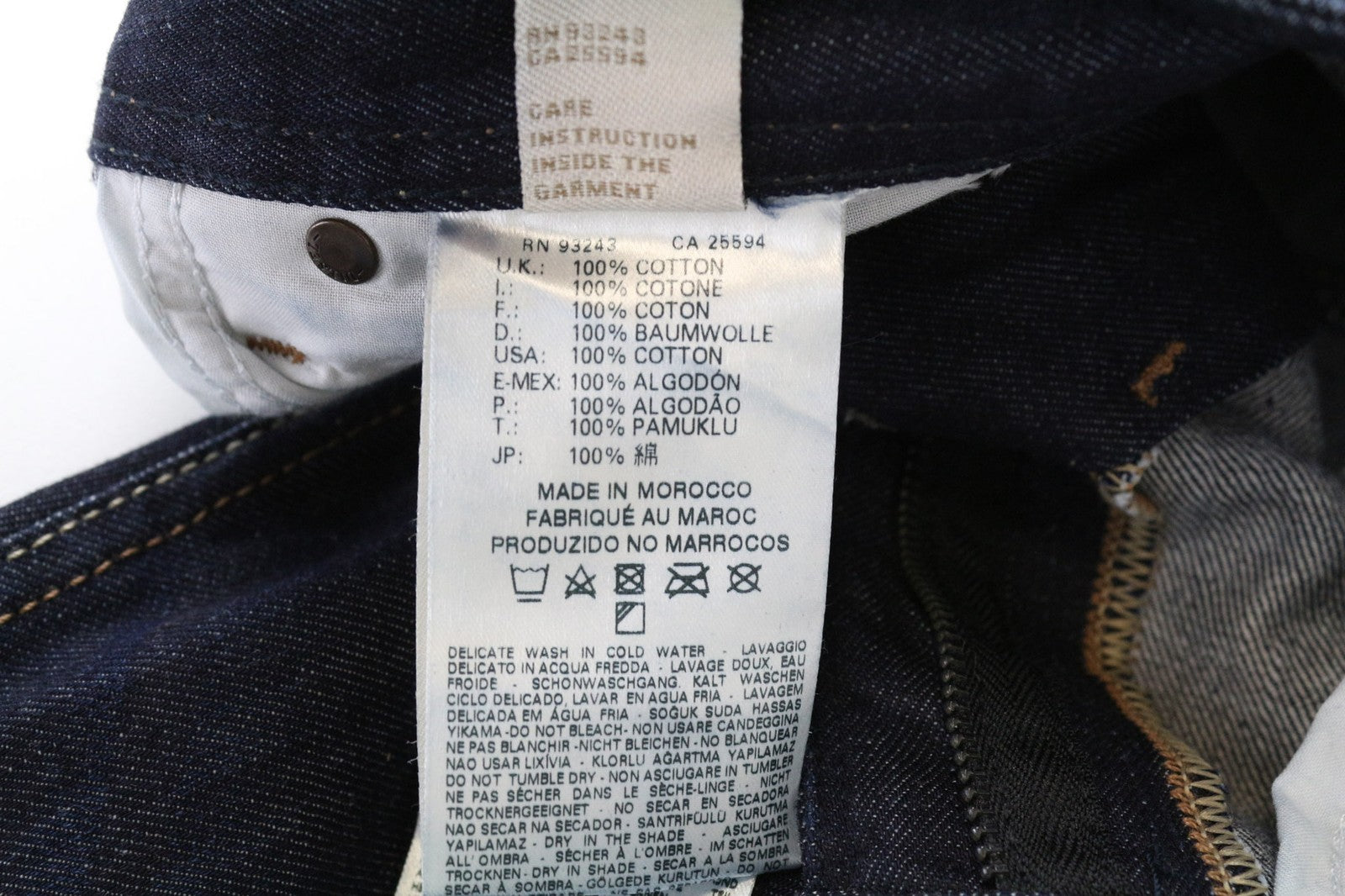 DIESEL Krayver 0823K Men's Slim Carrot Jeans W28/L34 Blue Pure Cotton Denim