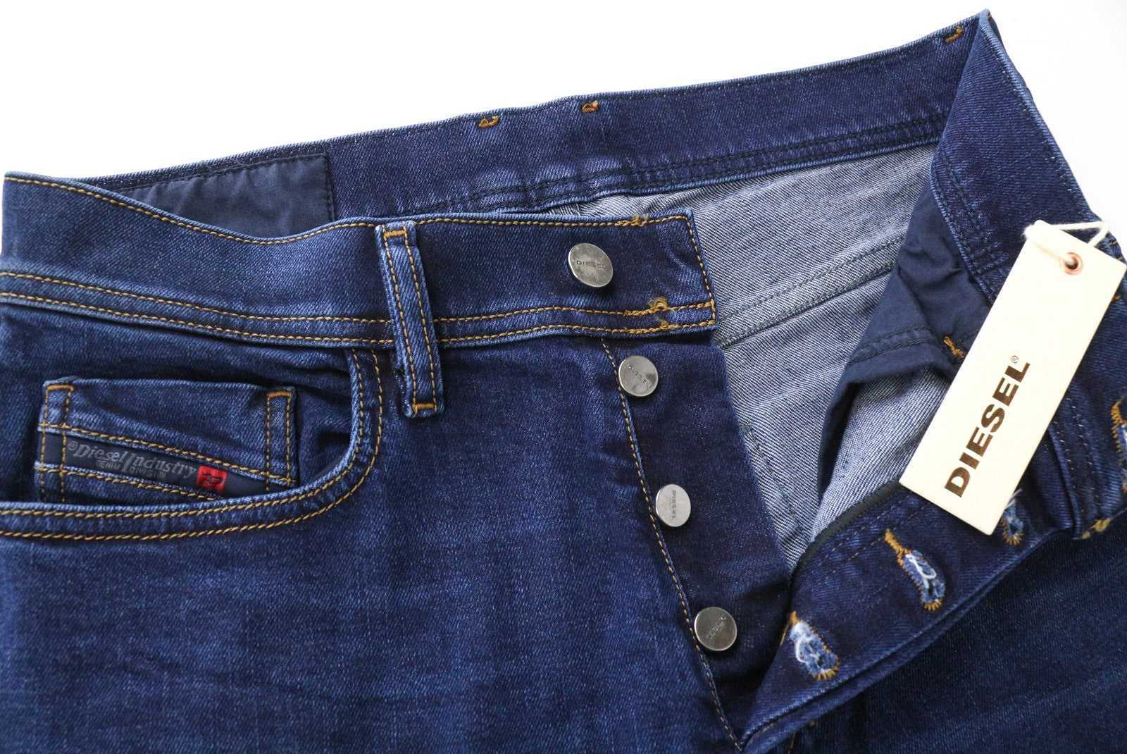 DIESEL Tepphar 084ZC Men's Slim Carrot W28/L32 Blue Stretch Cotton Jeans