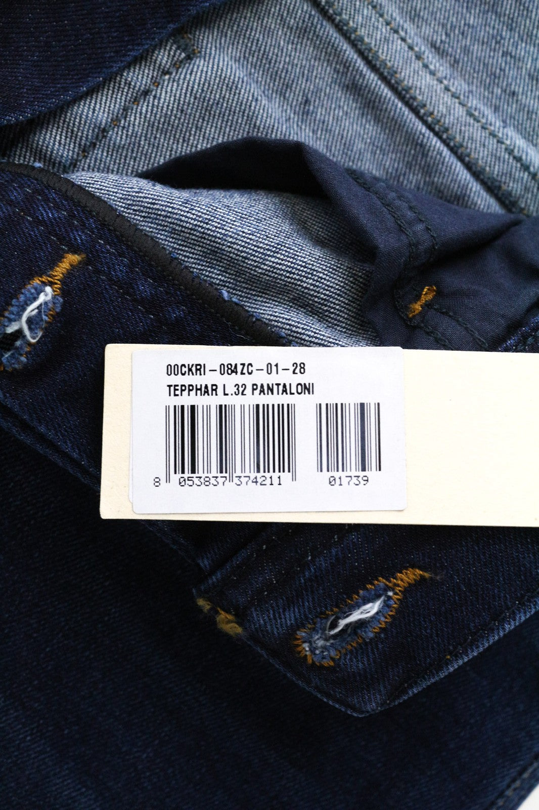 DIESEL Tepphar 084ZC Men's Slim Carrot W28/L32 Blue Stretch Cotton Jeans