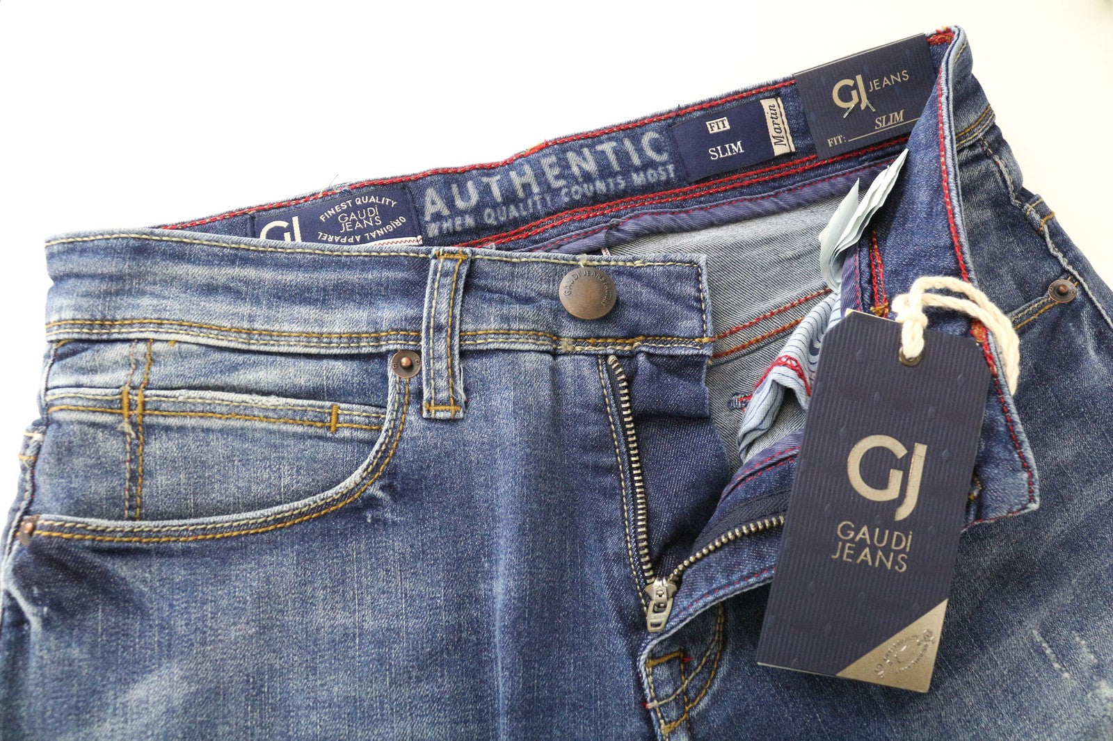 GAUDI JEANS Martin Men's Slim Fit Jeans W29 Cotton Stretch Distressed Wash