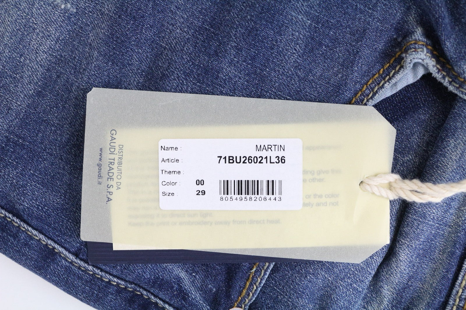 GAUDI JEANS Martin Men's Slim Fit Jeans W29 Cotton Stretch Distressed Wash