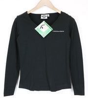 TUCANO URBANO T-TU moteriški S dydžio juodi medvilniniai marškinėliai su V formos iškirpte ilgomis rankovėmis 