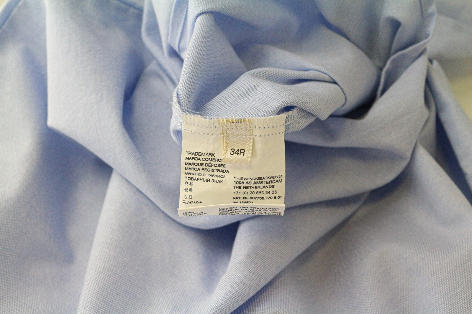 SUISTUDIO moteriški 34R mėlyni grynos medvilnės klasikiniai marškiniai ilgomis rankovėmis su sagomis 