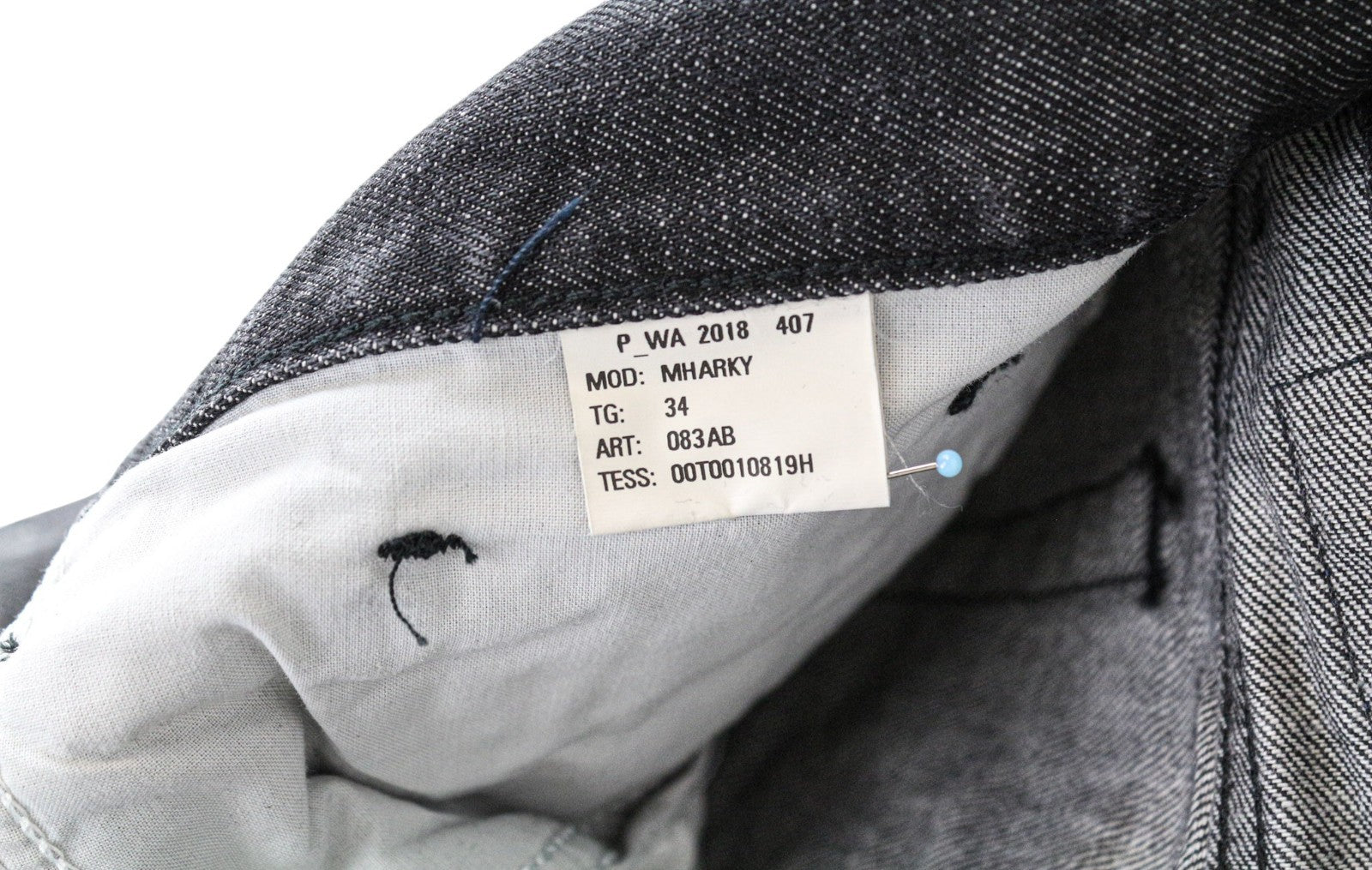 DIESEL Mharky 083AB Men's W34 Slim Skinny Grey Painted Distressed Jeans