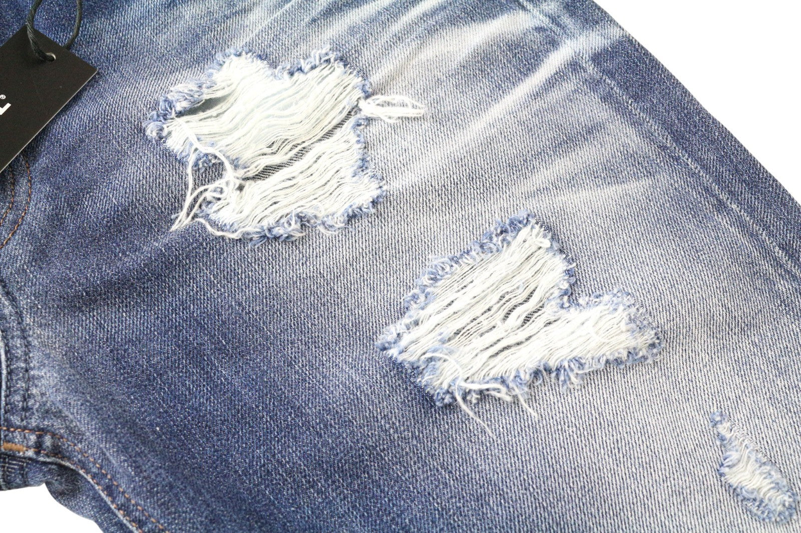 DIESEL Rizzo 0848I moteriški bateliai W26/L32 mėlyni, plėšyti, ploni, tiesūs, grynos medvilnės. 