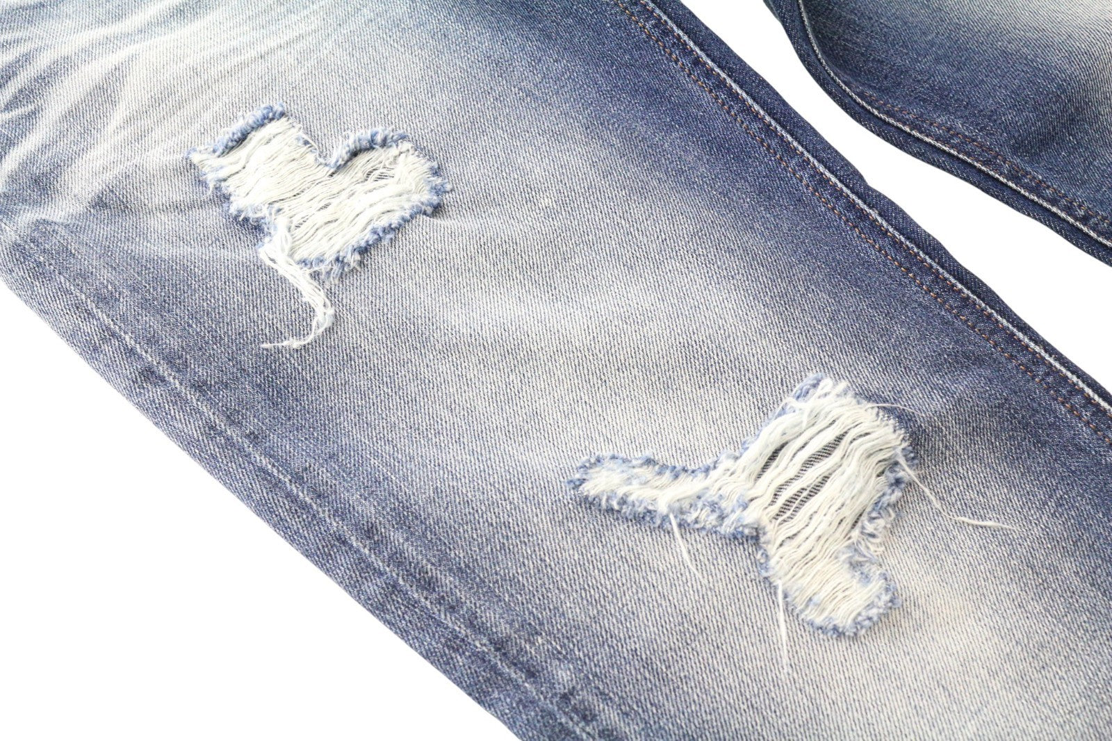 DIESEL Rizzo 0848I moteriški bateliai W26/L32 mėlyni, plėšyti, ploni, tiesūs, grynos medvilnės. 