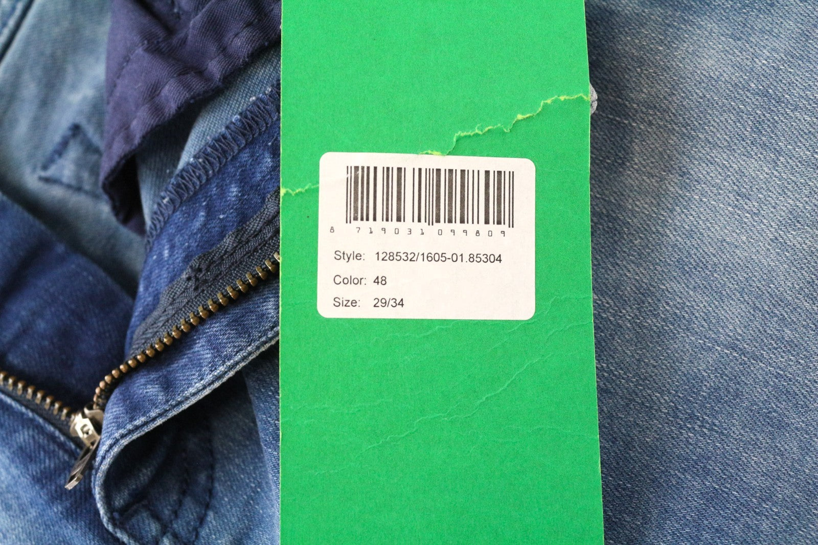 SCOTCH &amp; SODA Skim vyriški W29/L34 aptempti mėlyni medvilniniai tamprūs blukinti džinsai 