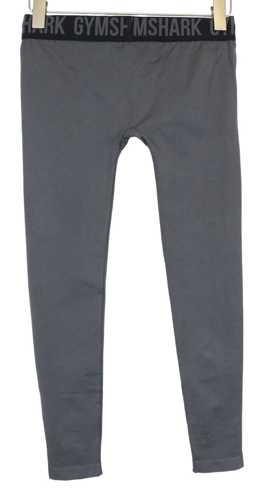 GYMSHARK Women's S Grey Stretch Pull-On Activewear Leggings with Logo