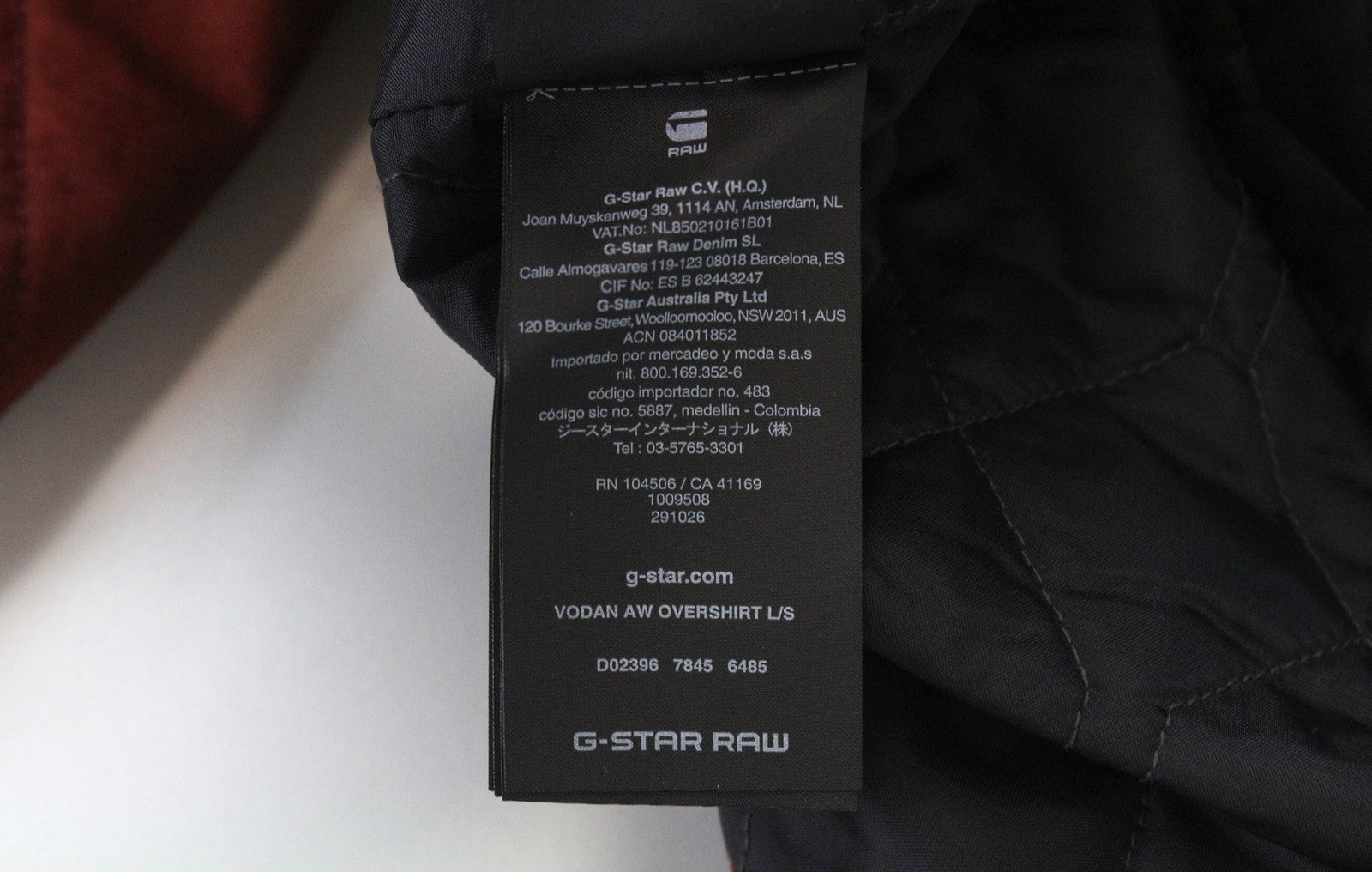 G-STAR RAW vyriška M dydžio ruda medvilninė striukė su apykakle ir vienaeiliu logotipu 