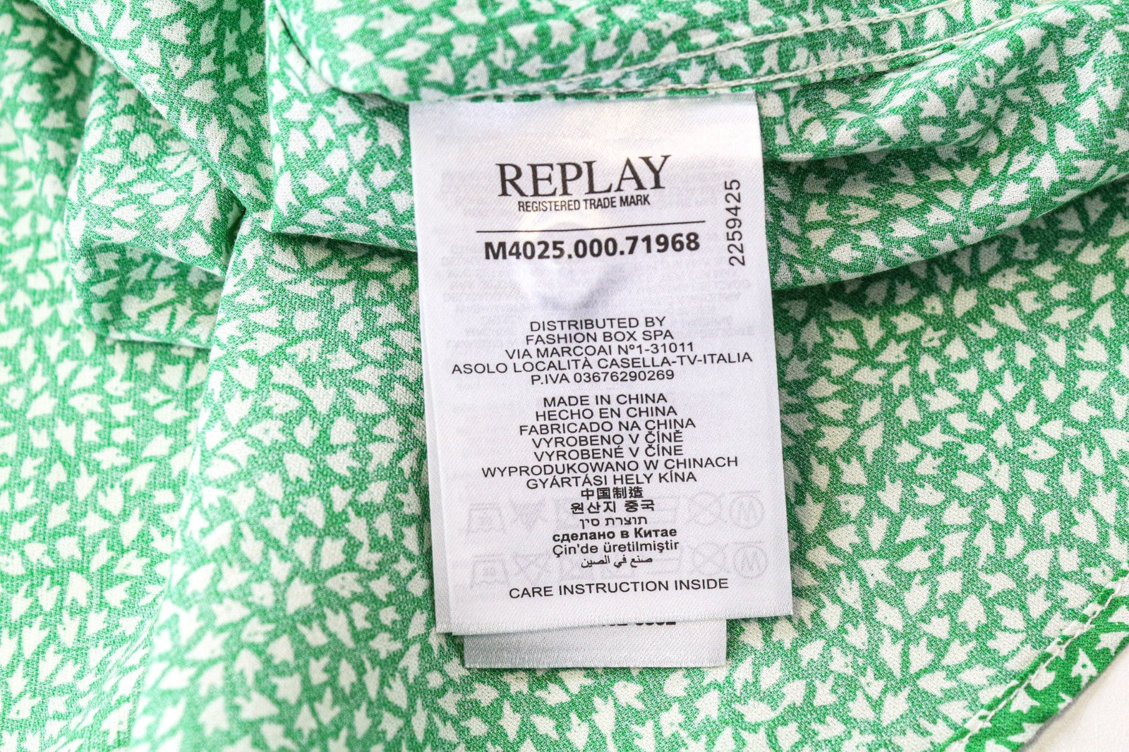 REPLAY vyriški 2XL dydžio žali raštuoti medvilniniai ilgomis rankovėmis marškinėliai su ilgomis rankovėmis