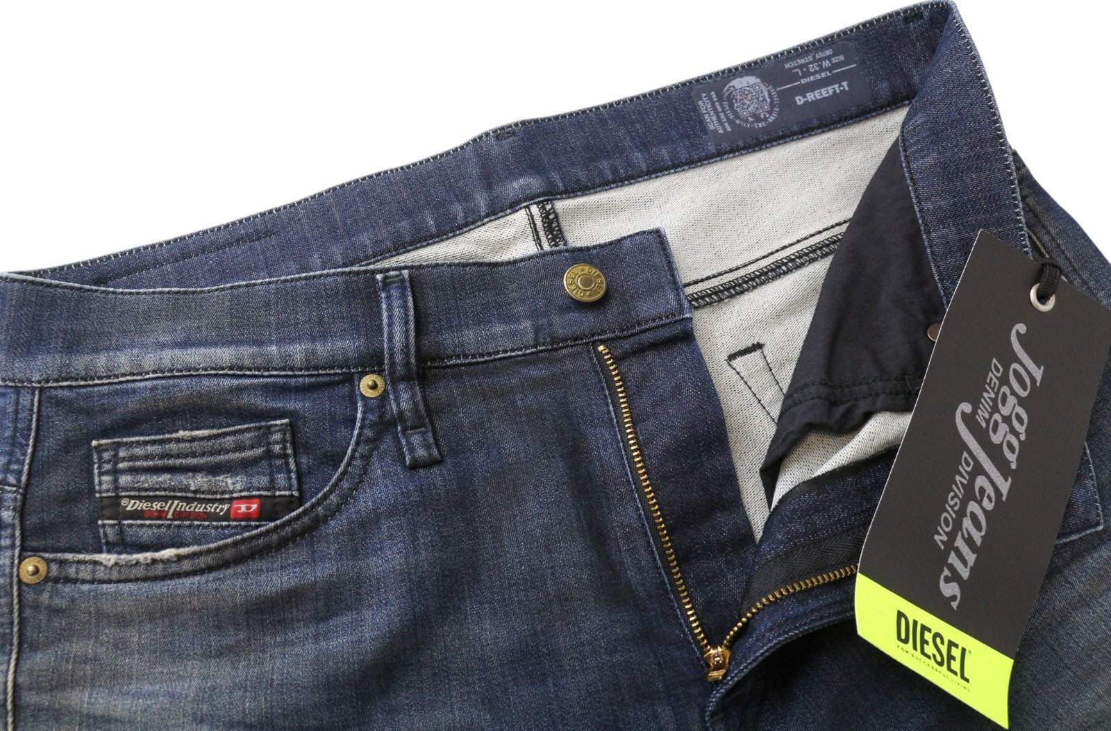 DIESEL D-Reeft-T 0870Y vyriški W32 mėlyni sportiniai marškinėliai su plonu medvilniniu audiniu 