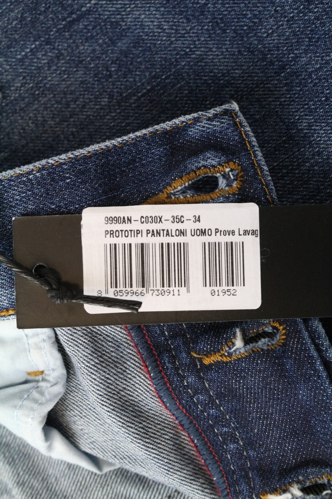 DIESEL Marhky 084XD Men's W34/L32 Slim Skinny Washed Blue Cotton Jeans