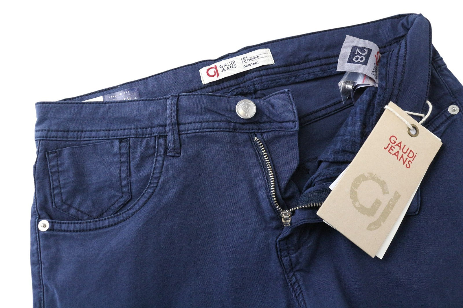 GAUDI JEANS Smith vyriškos W28 mėlynos tamprios medvilninės laisvalaikio plonos kelnės