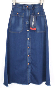 DIESEL D-Rhita-NE 069IG moteriškas W25 ilgas džinsinio mėlynumo medvilninis tamprus sijonas jogger 