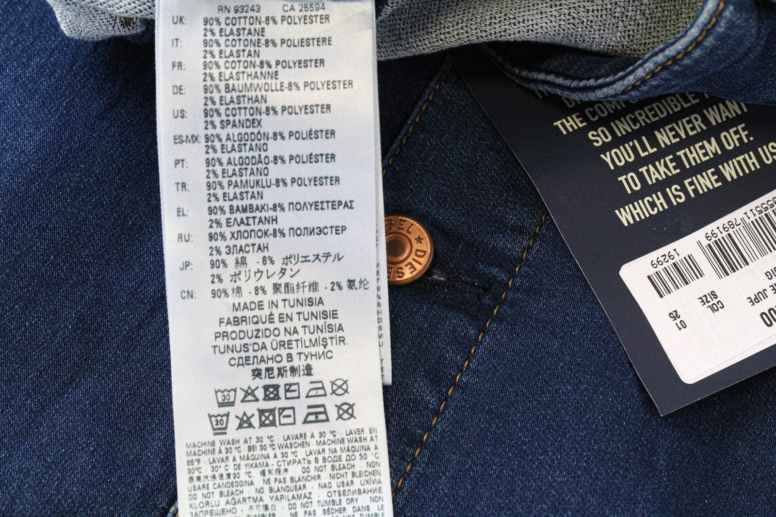 DIESEL D-Rhita-NE 069IG moteriškas W25 ilgas džinsinio mėlynumo medvilninis tamprus sijonas jogger 