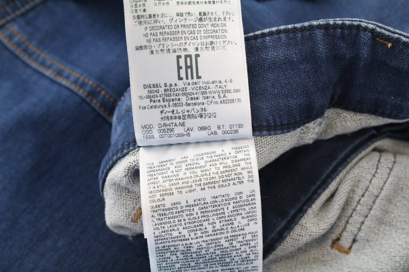 DIESEL D-Rhita-NE 069IG moteriškas W25 ilgas džinsinio mėlynumo medvilninis tamprus sijonas jogger 