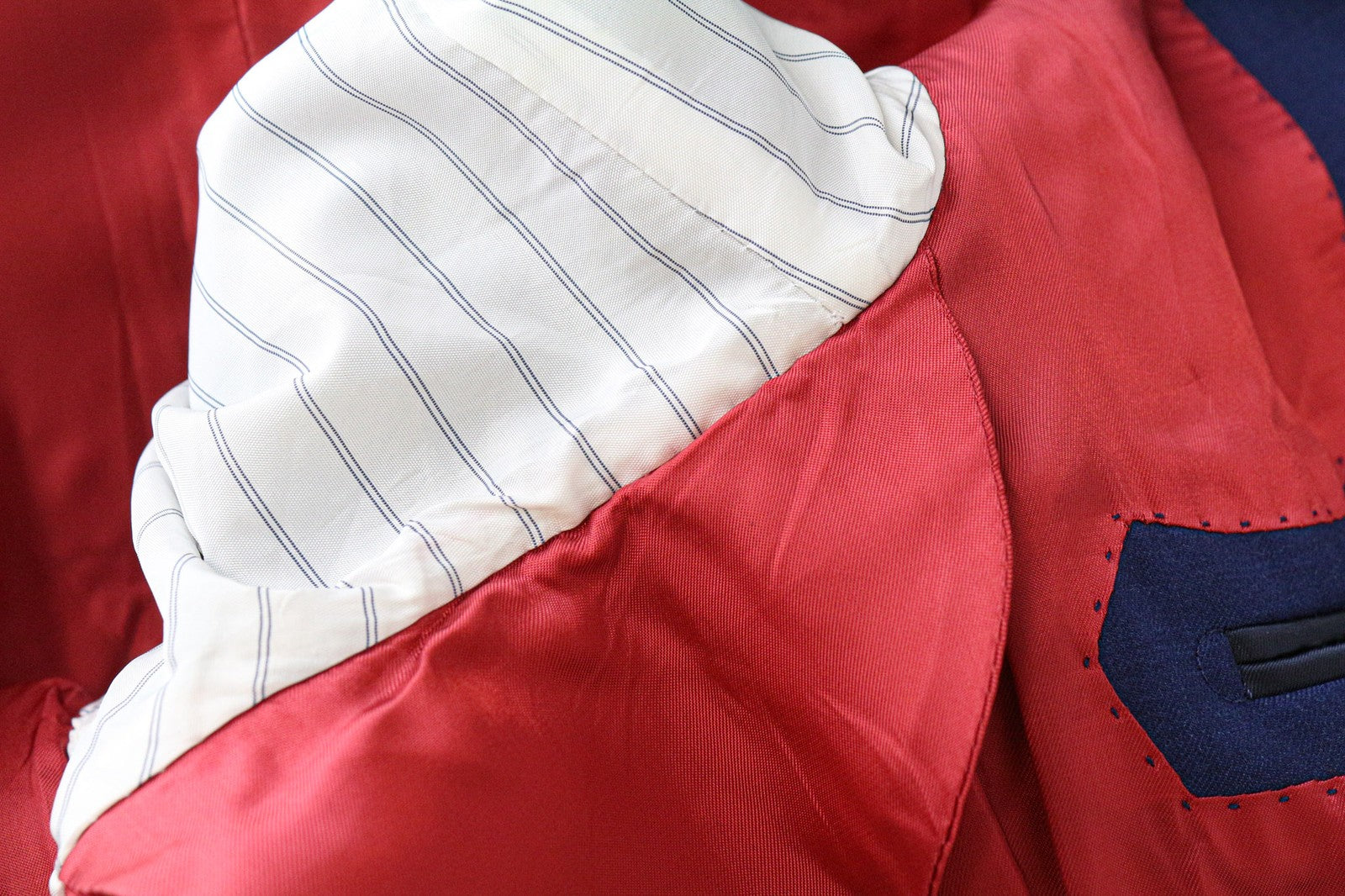 „SUITSUPPLY La Spalla“ vyriškas mėlynas vilnonis vieneilis švarkas, UK36S, oficialus 