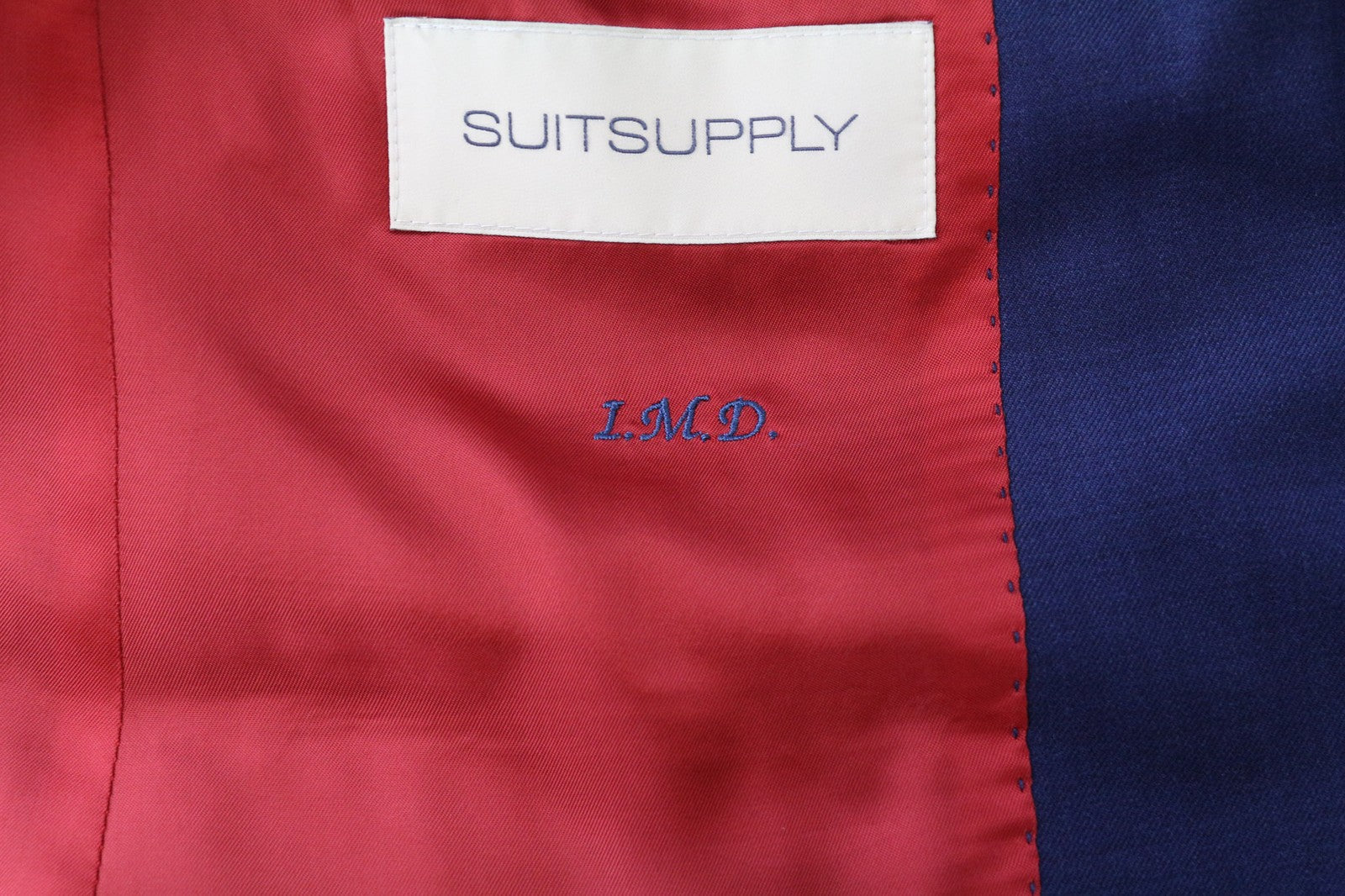 „SUITSUPPLY La Spalla“ vyriškas mėlynas vilnonis vieneilis švarkas, UK36S, oficialus 