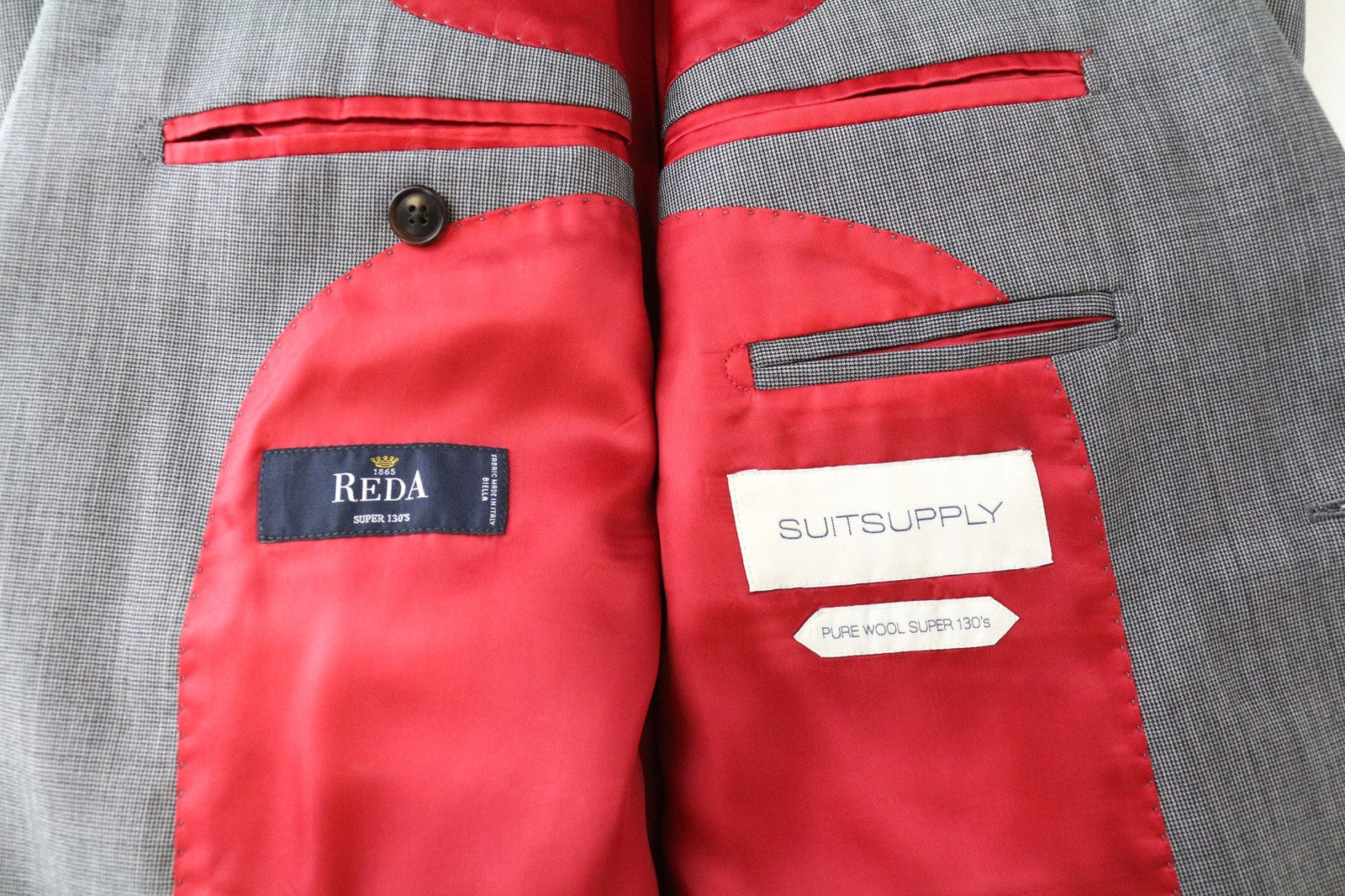 „SUITSUPPLY Sienna“ vyriškas pilkas raštuotas vilnonis švarkas „UK40L“ (vieneilis) 