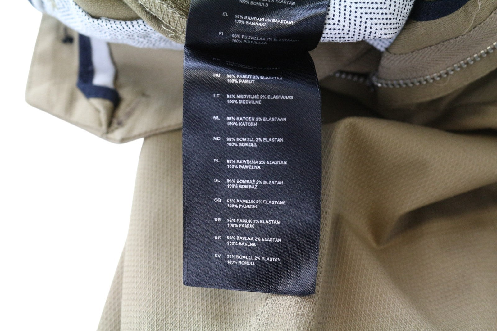 ANTONY MORATO Bryan vyriškos 44/30 smėlio spalvos medvilninės tamprios, aptemptos, klostuotos kelnės 