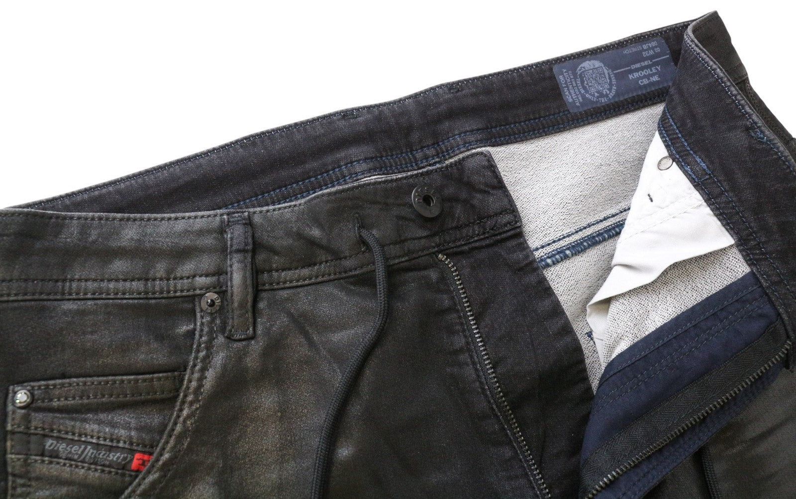 DIESEL Krooley CB-NE 084JB vyriški sportiniai marškinėliai W32 Jogg, juodos spalvos, ploni, RRP320 