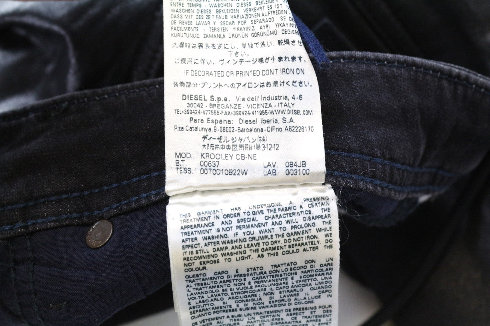 DIESEL Krooley CB-NE 084JB vyriški sportiniai marškinėliai W32 Jogg, juodos spalvos, ploni, RRP320 