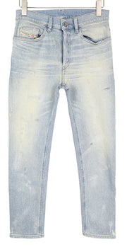 DIESEL D-Eetar 081AK Men's W28/L32 Blue Stained Tapered Cotton Stretch