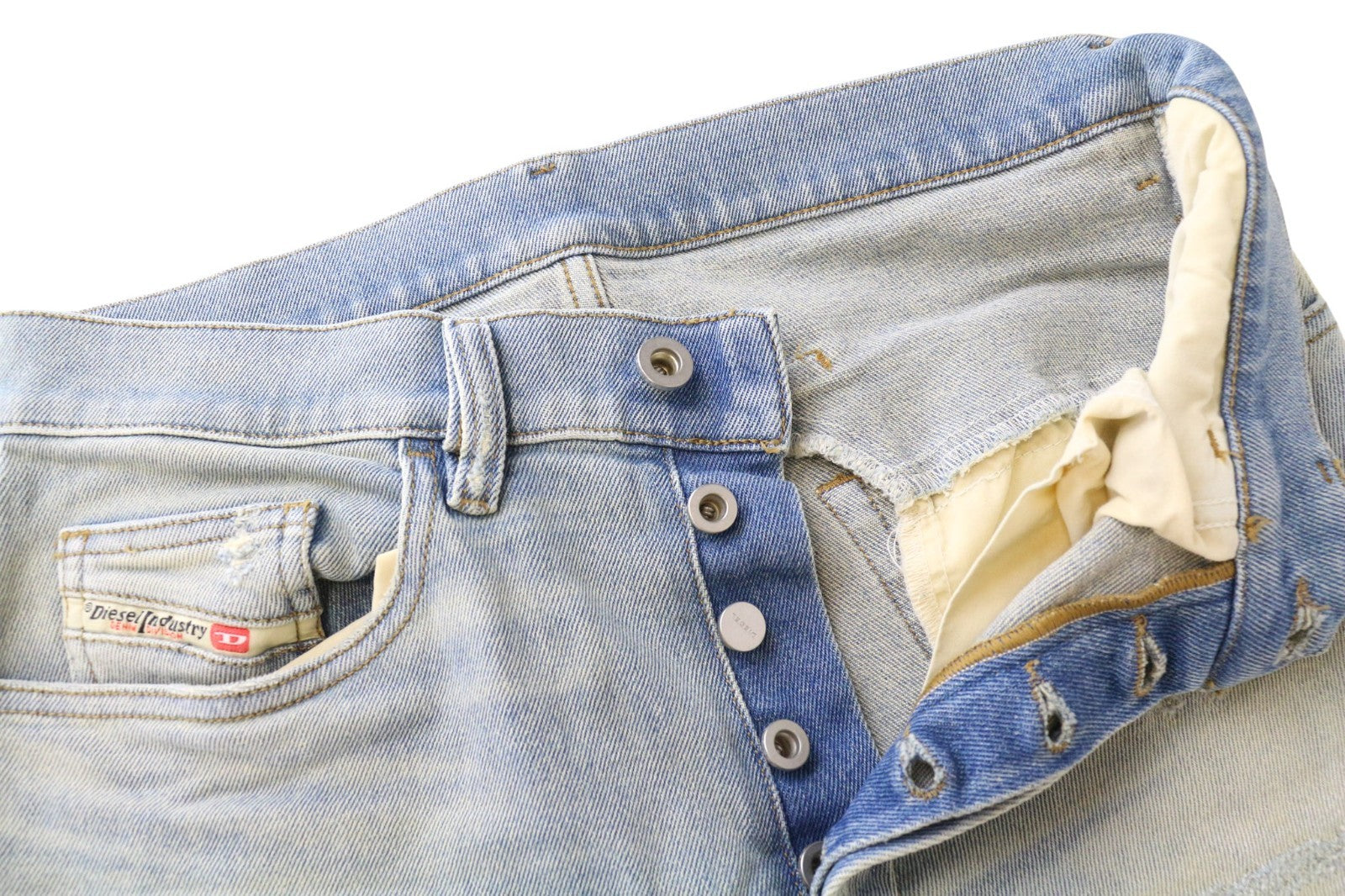 DIESEL D-Eetar 081AK Men's W28/L32 Blue Stained Tapered Cotton Stretch