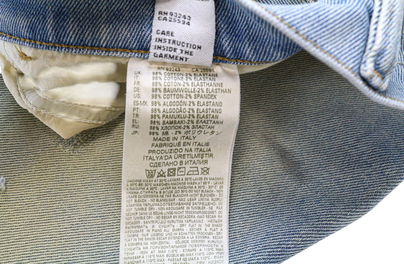 DIESEL D-Eetar 081AK Men's W28/L32 Blue Stained Tapered Cotton Stretch