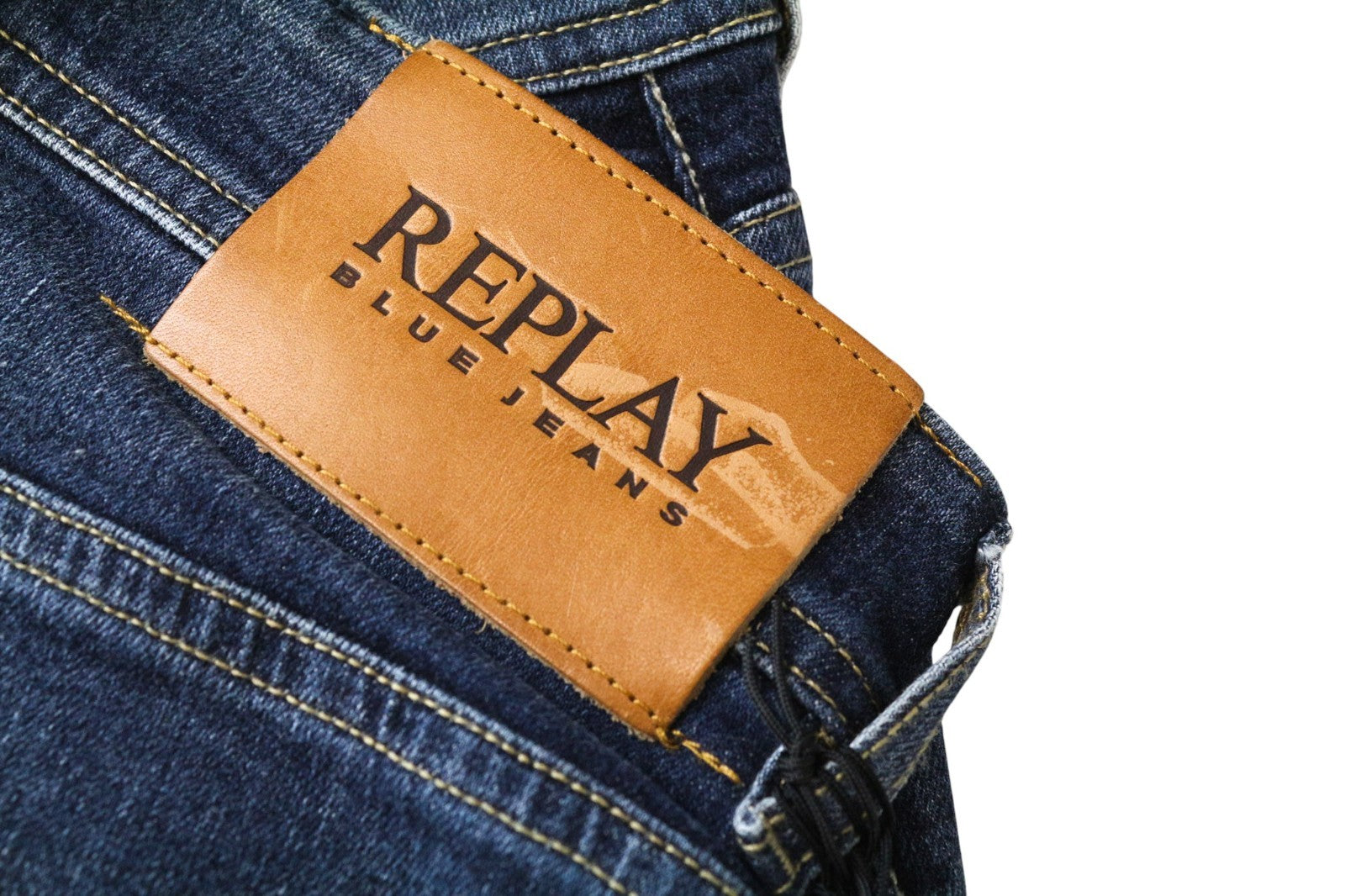 REPLAY Grover Men's W30/L32 Straight Blue Stretch Cotton Casual Jeans