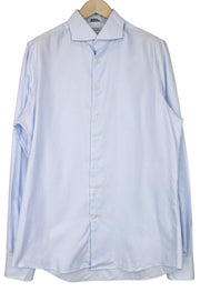 SUITSUPPLY Men's Formal Shirt 43L/17L Extra Slim Blue Striped Cotton Pattern