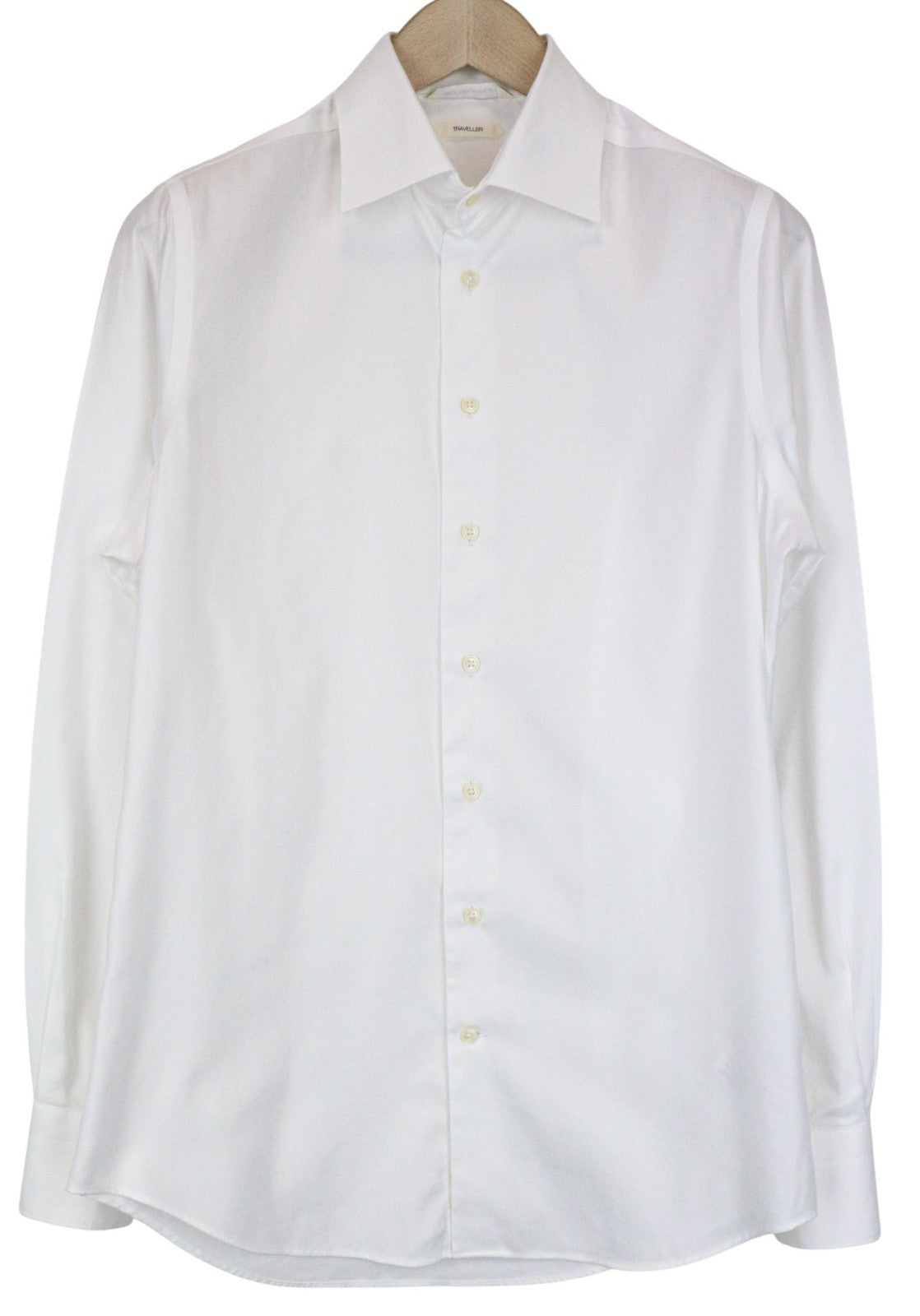 SUITSUPPLY Traveller Men's Formal Shirt 38/15 Slim White Cotton Long Sleeve