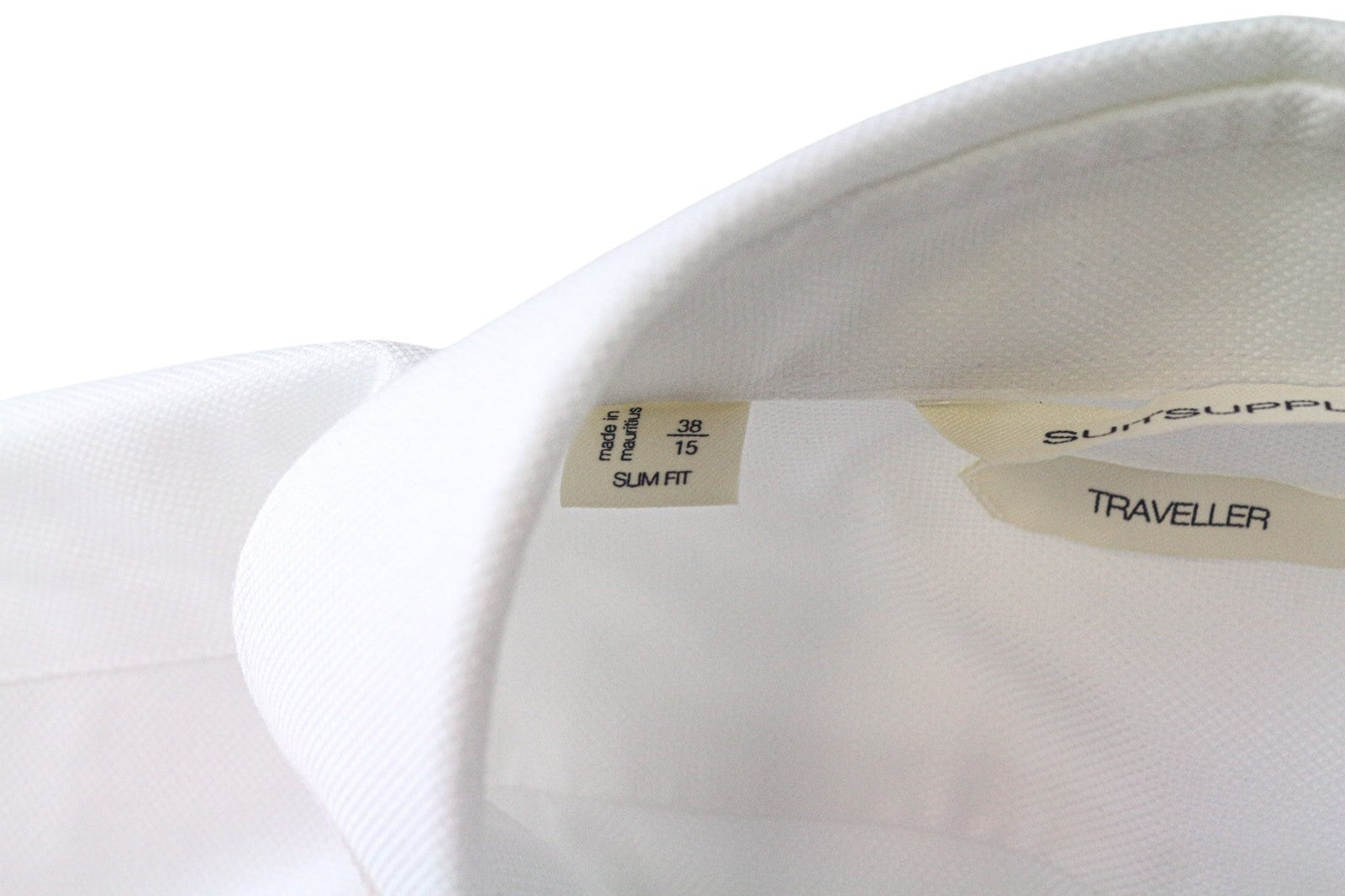 SUITSUPPLY Traveller Men's Formal Shirt 38/15 Slim White Cotton Long Sleeve