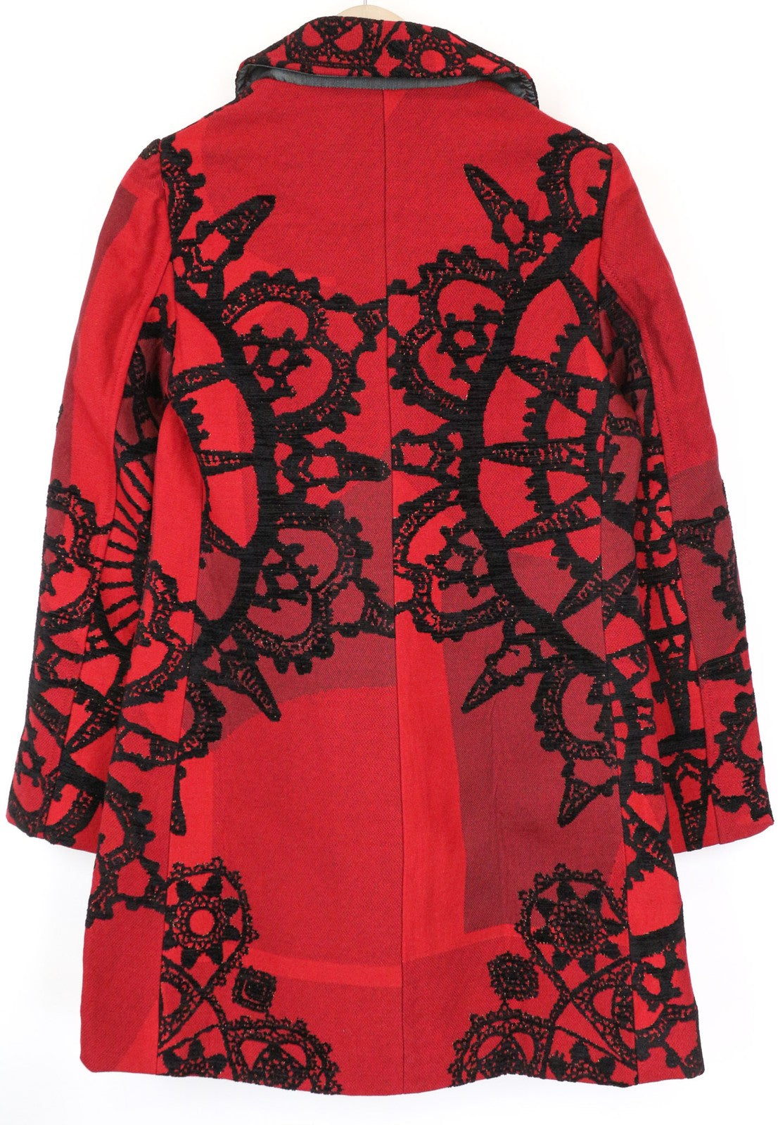 DESIGUAL Soul Migration moteriškas paltas, 38 m., raudonas, įvairiaspalvis, klasikinio stiliaus 