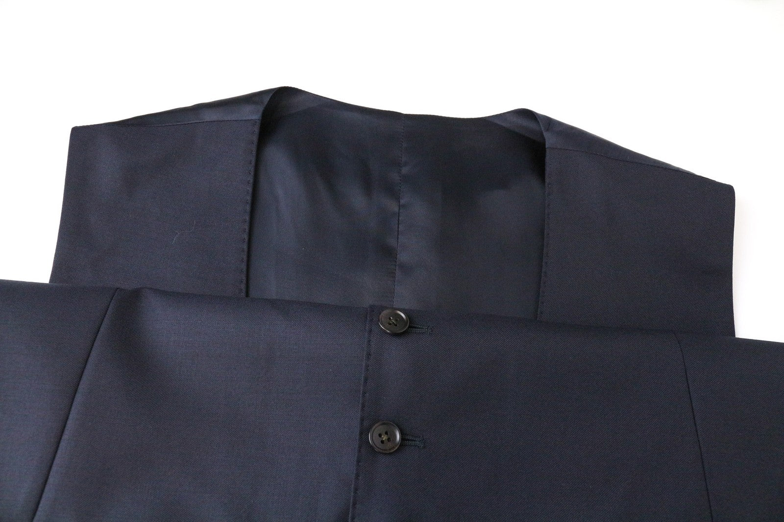 SUITSUPPLY Ferrara vyriška liemenė UK48R tamsiai mėlyna vilnonė liemenė, vienaeilė 