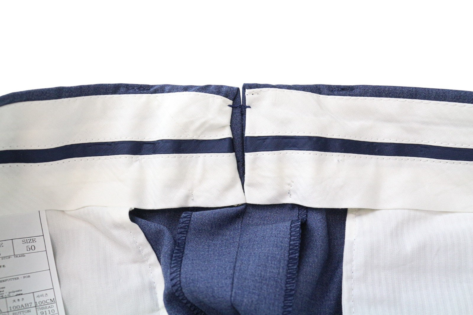 SUITSUPPLY Brescia vyriškos kelnės UK40R mėlynos vilnonės klostuotos pamušalu elegantiškos kelnės 